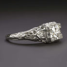 0.64ct OLD EUROPEAN CUT DIAMOND VINTAGE ENGAGEMENT RING 18k WHITE GOLD 1920s