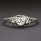1/2ct OLD EUROPEAN CUT DIAMOND ENGAGEMENT RING PLATINUM VINTAGE 1920S ESTATE