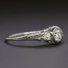 1/2ct OLD EUROPEAN CUT DIAMOND ENGAGEMENT RING PLATINUM VINTAGE 1920S ESTATE