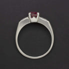 1.55ct RUBY DIAMOND VINTAGE RING PLATINUM OVAL SHAPE 3 STONE NATURAL ESTATE RED