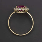 3.55ct AGL CERTIFIED BURMA RUBY DIAMOND VICTORIAN RING OLD MINE CUT VINTAGE GOLD