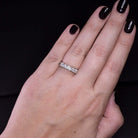 0.68ct E-F VS1 DIAMOND PLATINUM WEDDING BAND EXCELLENT ROUND CUT 5 STONE RING