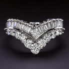 1.68ct G-H VVS-VS DIAMOND VINTAGE COCKTAIL RING V BAND COUNTOUR BIG STATEMENT