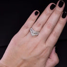 1.68ct G-H VVS-VS DIAMOND VINTAGE COCKTAIL RING V BAND COUNTOUR BIG STATEMENT