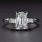 2 CARAT GIA CERTIFIED F SI1 DIAMOND VINTAGE ENGAGEMENT RING PLATINUM EMERALD CUT