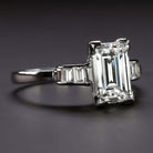 2 CARAT GIA CERTIFIED F SI1 DIAMOND VINTAGE ENGAGEMENT RING PLATINUM EMERALD CUT