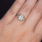 2 CARAT GIA CERTIFIED F SI1 DIAMOND VINTAGE ENGAGEMENT RING PLATINUM EMERALD CUT