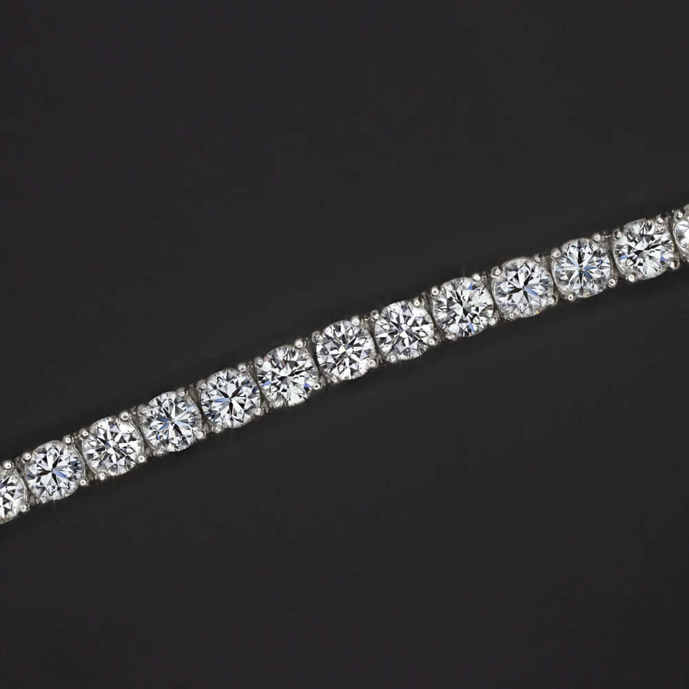 11.77ct DIAMOND TENNIS BRACELET 14k WHITE GOLD ROUND BRILLIANT CUT CLASSIC 12ct