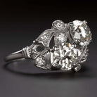 2.56c J-K VS OLD CUT DIAMOND VINTAGE COCKTAIL RING TOI ET MOI RETRO ESTATE 2.5ct