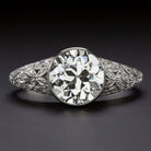 2.84ct CERTIFIED OLD EUROPEAN CUT DIAMOND ENGAGEMENT RING PLATINUM VINTAGE STYLE