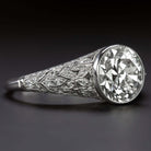 2.84ct CERTIFIED OLD EUROPEAN CUT DIAMOND ENGAGEMENT RING PLATINUM VINTAGE STYLE