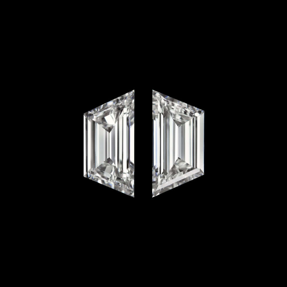 0.36c J VS1 TRAPEZOID CUT DIAMOND MATCHING PAIR LOOSE TAPERED BAGUETTE ACCENT