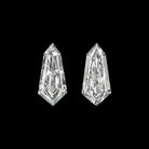 E VS BULLET SHAPE DIAMOND PAIR CUSTOM CUT BAGUETTE KITE SIDE ACCENTS EARRINGS
