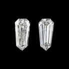 1/2ct G VS BULLET SHAPE DIAMOND PAIR CUSTOM CUT BAGUETTE KITE ACCENTS EARRINGS