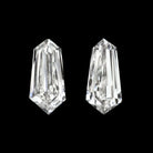 0.56ct G VS BULLET SHAPE DIAMOND PAIR CUSTOM CUT BAGUETTE KITE ACCENTS EARRINGS