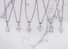 EMERALD SHAPE CUT NATURAL DIAMOND NECKLACE MINIMALIST CHARM PENDANT 14k DAINTY