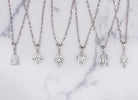 HEART SHAPE CUT NATURAL DIAMOND NECKLACE MINIMALIST CHARM PENDANT 14k WHITE GOLD