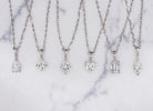 PEAR SHAPE CUT NATURAL DIAMOND NECKLACE MINIMALIST CHARM PENDANT 14k WHITE GOLD