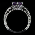 VINTAGE ROUND AMETHYST 14K GOLD FILIGREE ESTATE RING
