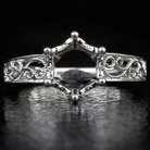 PLATINUM VINTAGE ENGAGEMENT RING SETTING ROUND SEMI-MOUNT EDWARDIAN FILIGREE 8MM