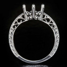 PLATINUM VINTAGE ENGAGEMENT RING SETTING ROUND SEMI-MOUNT EDWARDIAN FILIGREE 8MM