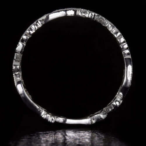 ART NOUVEAU DIAMOND FLORAL WEDDING BAND COCKTAIL RING VINTAGE STYLE ETERNITY Ivy & Rose