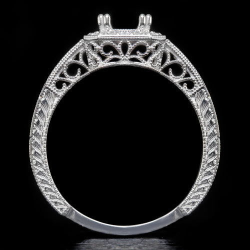 SEMI-MOUNT ROUND PRINCESS SETTING DIAMOND VINTAGE STYLE RING CUSHION RADIANT Ivy & Rose
