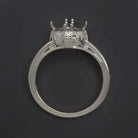 ART DECO VINTAGE STYLE SEMI-MOUNT PRONG SET SETTING 8mm ROUND RING 14K SOLITAIRE