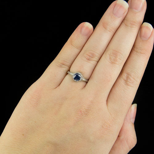 1.59 carat Square Shape Blue Sapphire & Diamond Ring — Shreve, Crump & Low