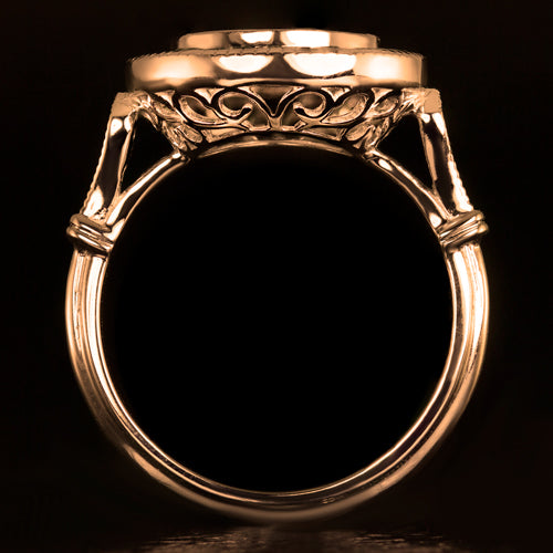 VINTAGE RUBY DIAMOND RING SETTING 7.5m ROUND ART DECO STYLE SEMI MOUNT ROSE GOLD