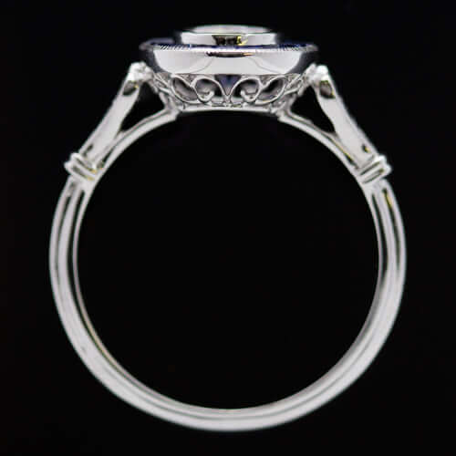 CALIBRE SAPPHIRE ART DECO DIAMOND ENGAGEMENT RING SETTING VINTAGE STYLE ROUND