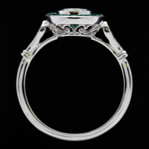 NATURAL EMERALD DIAMOND ENGAGEMENT RING SETTING VINTAGE STYLE ART DECO TARGET