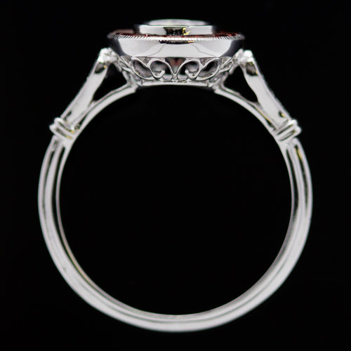 RUBY ART DECO DIAMOND VINTAGE STYLE HALO ENGAGEMENT RING SETTING SEMI MOUNT