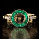 NATURAL EMERALD DIAMOND ART DECO ENGAGEMENT RING SETTING VINTAGE STYLE TARGET