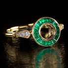 NATURAL EMERALD DIAMOND ART DECO ENGAGEMENT RING SETTING VINTAGE STYLE TARGET