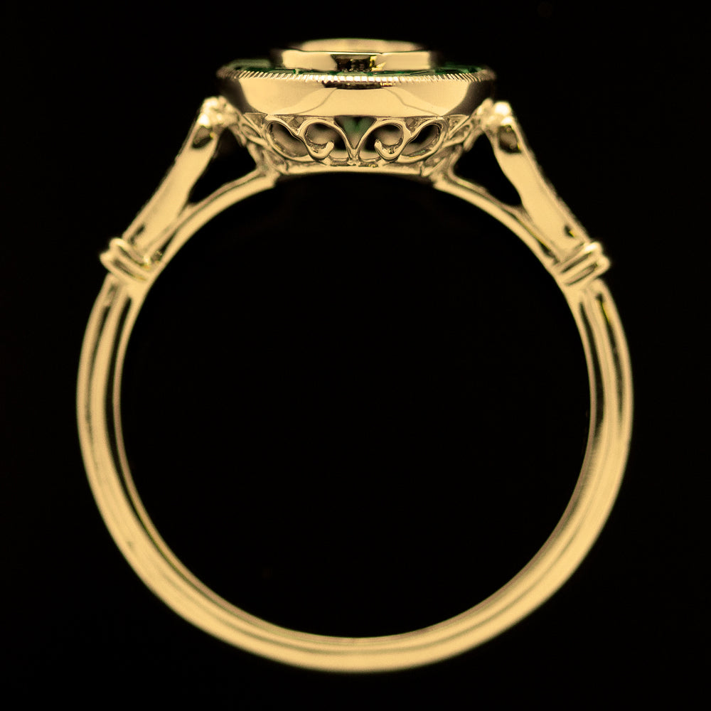 NATURAL EMERALD DIAMOND ART DECO ENGAGEMENT RING SETTING VINTAGE STYLE TARGET