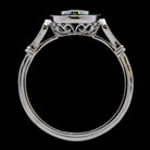 NATURAL EMERALD DIAMOND VINTAGE STYLE HALO ENGAGEMENT RING SETTING 4.7 5mm ROUND Ivy & Rose