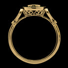 NATURAL EMERALD DIAMOND VINTAGE STYLE HALO ENGAGEMENT RING SETTING 5mm ROUND