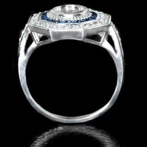 VINTAGE STYLE SEMI MOUNT SAPPHIRE DIAMOND ROUND SETTING RING COCKTAIL 14k TARGET Ivy & Rose