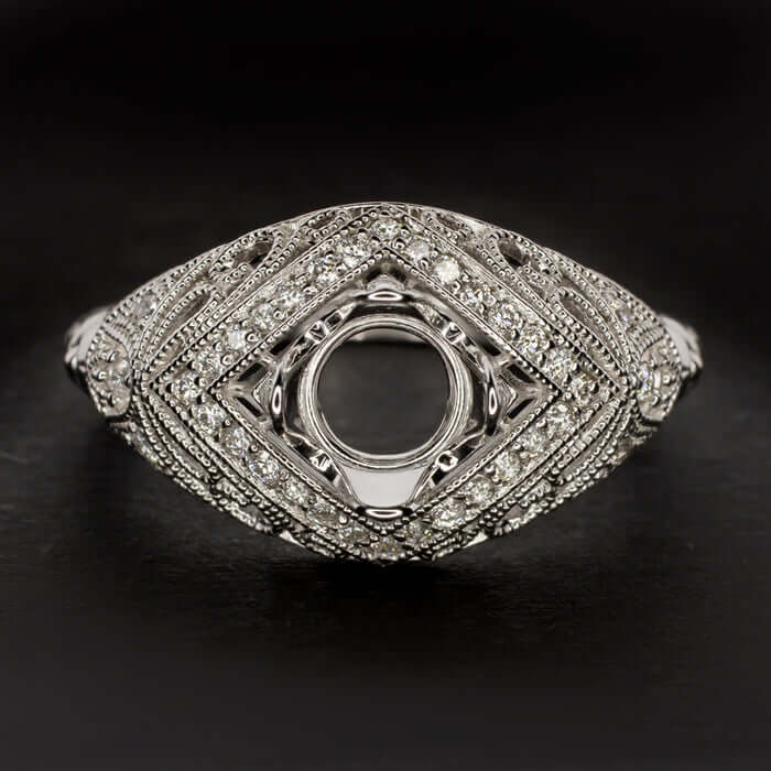 Art Deco Ring Settings Without Stones