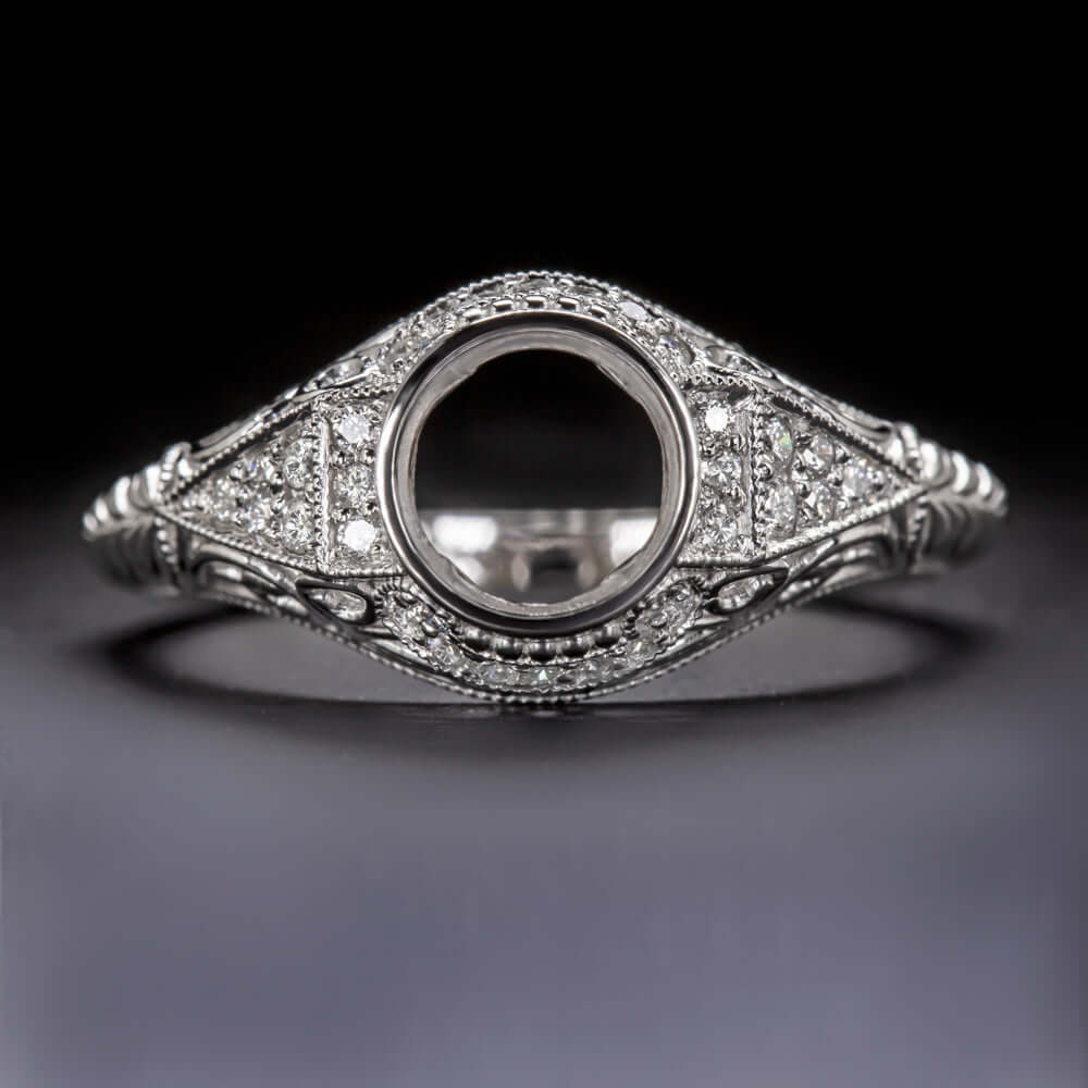Round cut natural diamond bezel set engagement ring for women