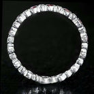 RUBY RED NATURAL WHITE DIAMOND ETERNITY BAND 14K WG COCKTAIL RING VINTAGE STYLE Ivy & Rose