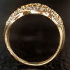 1.5 CARAT FANCY YELLOW AND WHITE DIAMOND COCKTAIL RING VINTAGE ESTATE WIGGLE
