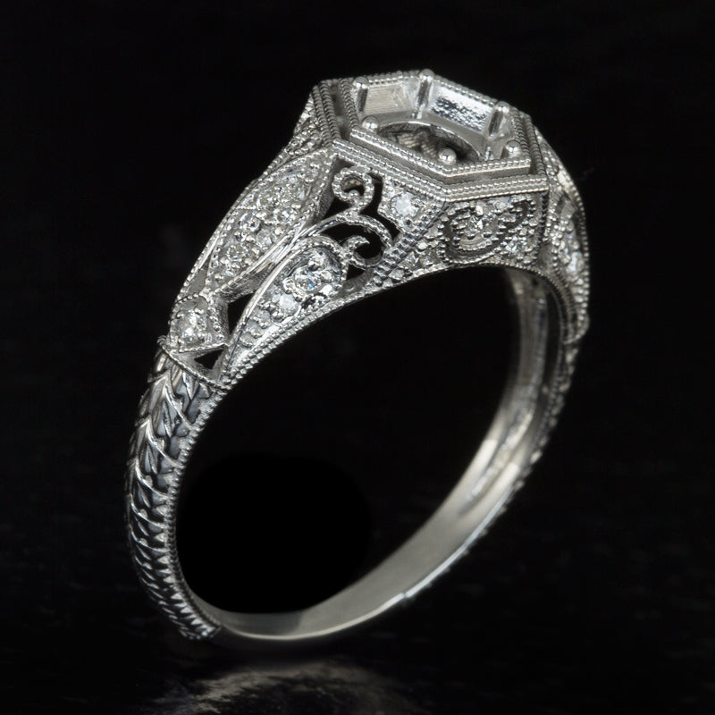 Vintage platinum and diamond ring Clearance