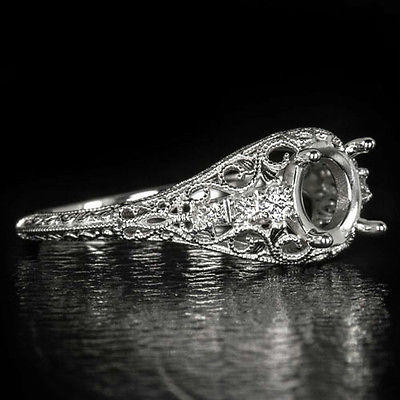 5749 STERLING SILVER FILIGREE RING SETTING, 11.5 MM RD. FACETED STONE, SZ.  9.25 | eBay