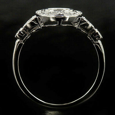 VINTAGE STYLE DIAMOND SAPPHIRE RING 5mm ROUND BEZEL SETTING COCKTAIL SEMI-MOUNT Ivy & Rose