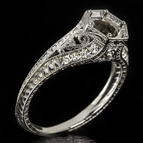 Antique Art Deco Platinum Old Marquise Diamond Filigree Engagement Rin –  The Antique Parlour
