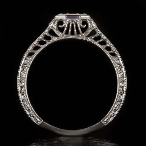 Emerald Cut Diamond Filigree Ring Setting | Sylvan's Jewelers