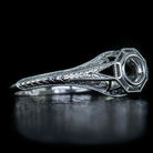 ART DECO FILIGREE ENGAGEMENT RING SEMI-MOUNT VINTAGE BEZEL SETTING 4mm ROUND 14K