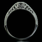 ART DECO FILIGREE ENGAGEMENT RING SEMI-MOUNT VINTAGE BEZEL SETTING 4mm ROUND 14K